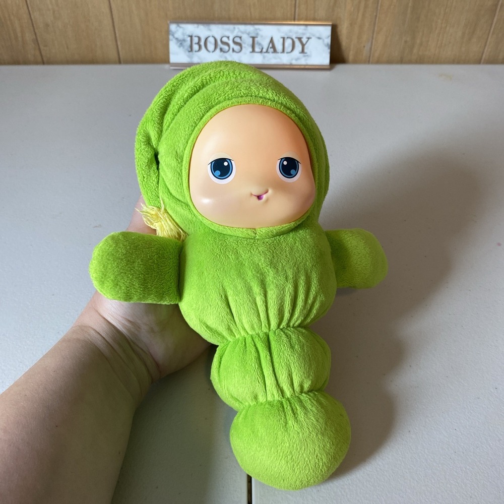 Hasbro Playskool Glo Worm Lullaby 2009 Musical Glo Worm 10" Green Lovey WORKS!
